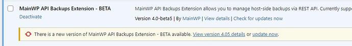 MainWP API Backups Extension